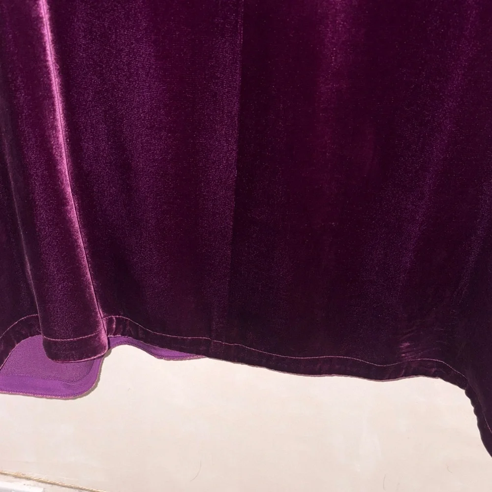 Eileen Fisher Velvet Midi Dress in Deep Plum - Picture 6 of 7